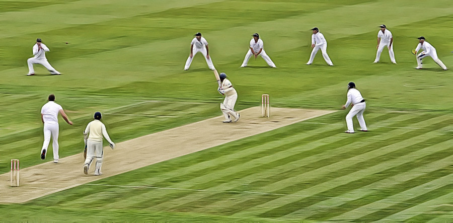 A Fielder Attempts to Catch the Ball